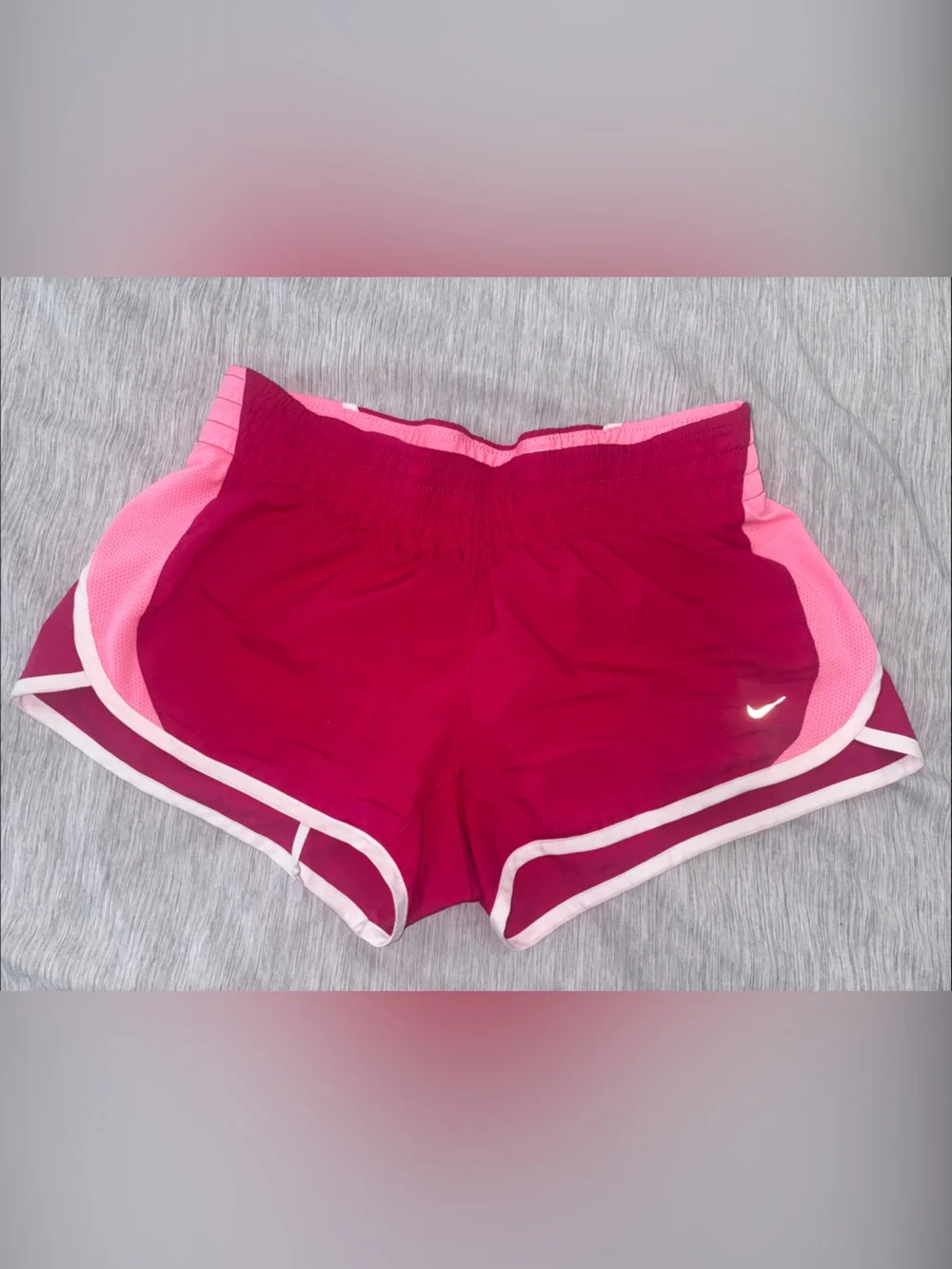 Nike Women's Fuchsia and Light Pink Athletic Shorts